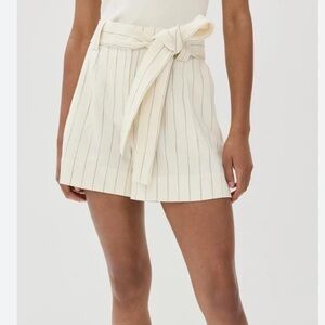 LOFT striped linen belted shorts NWT size 6